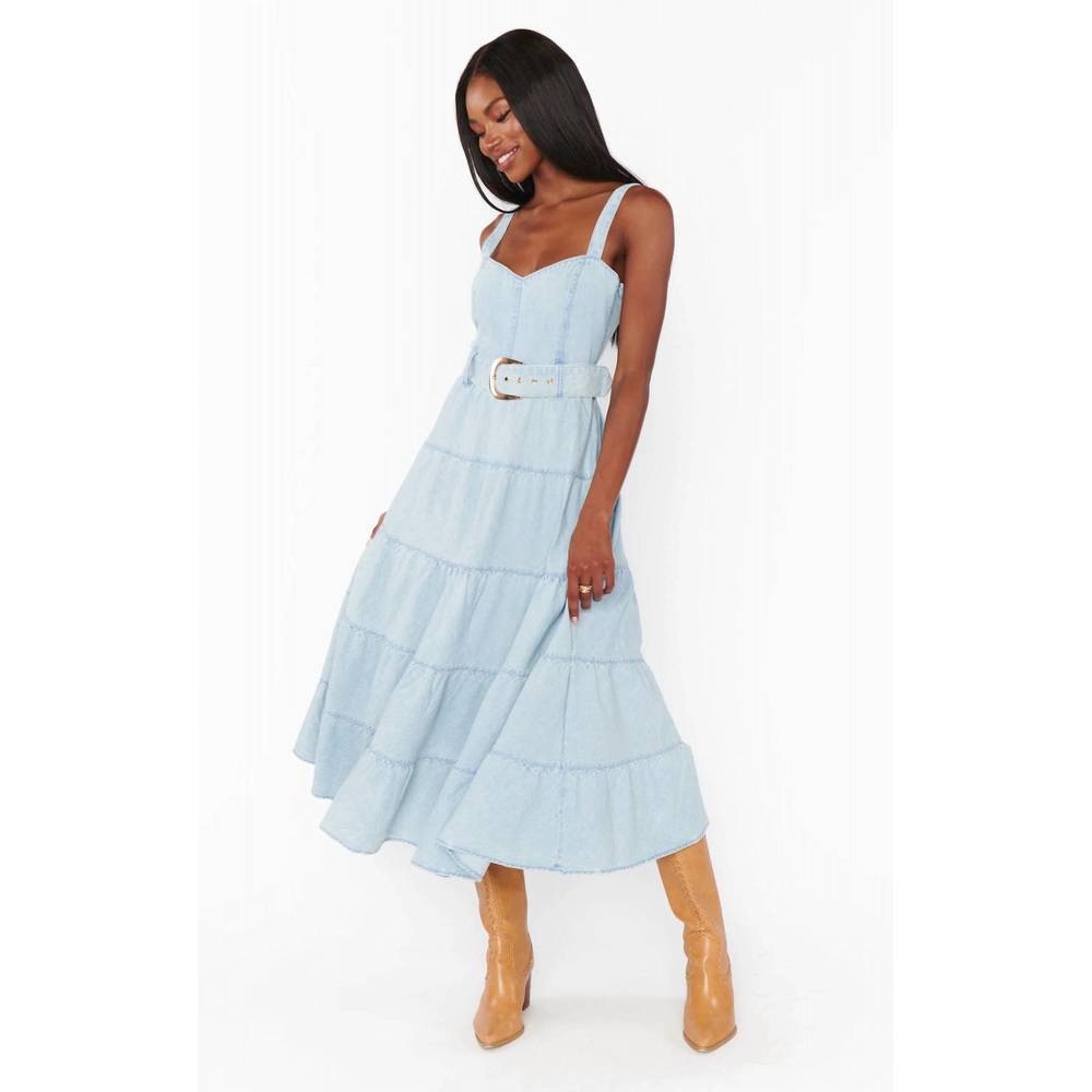 NEW SHOW ME YOUR MUMU lainey midi dress in denim